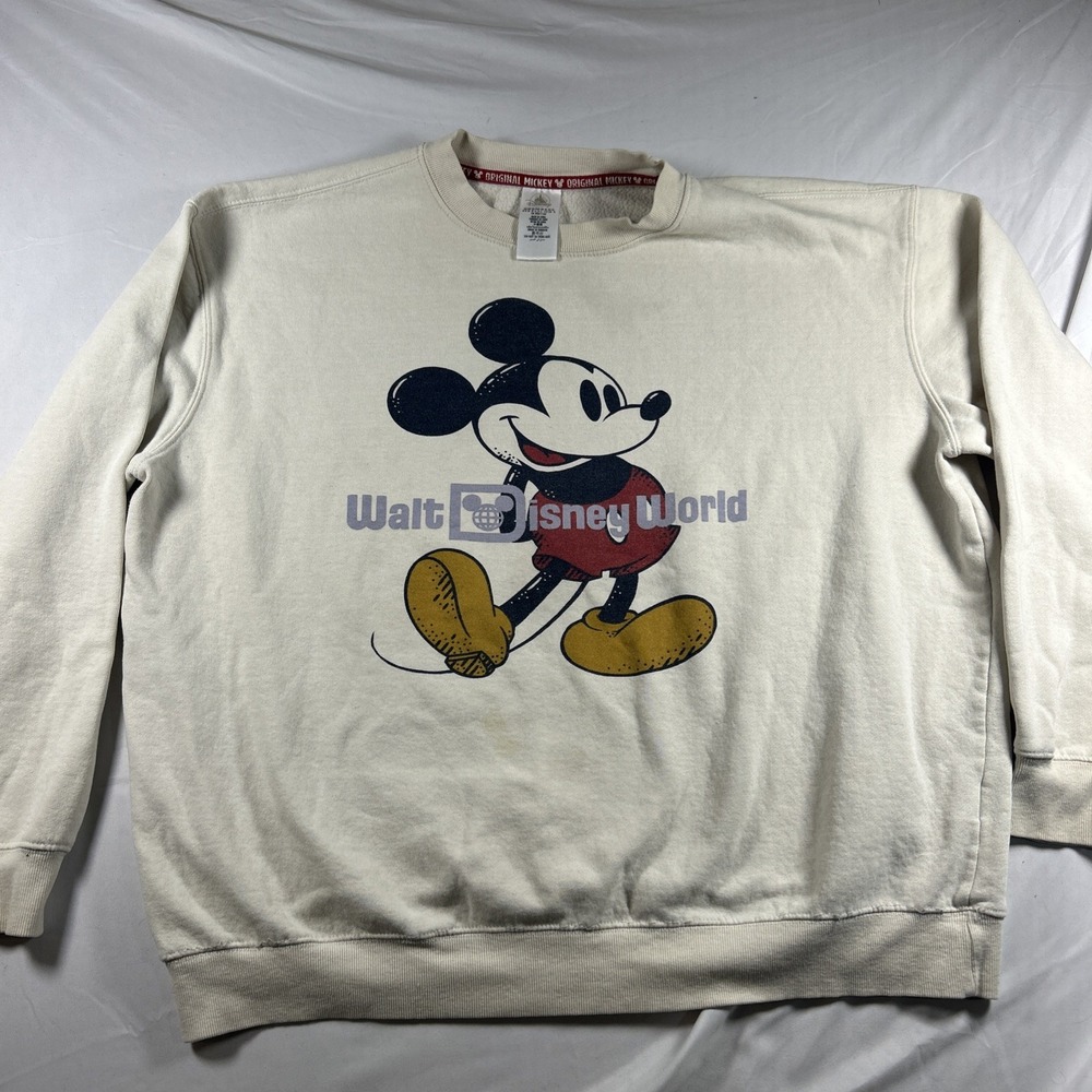 Disney Mickey Mouse Walt Disney World Off White Sweatshirt Adult XL 2023